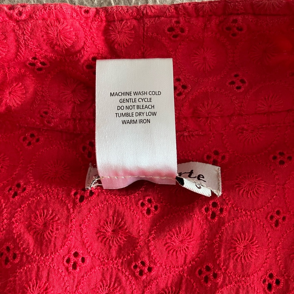 a la carte Eyelet Cotton Women's Jacket/Topper Romantic Layering Size S Red - Picture 8 of 11